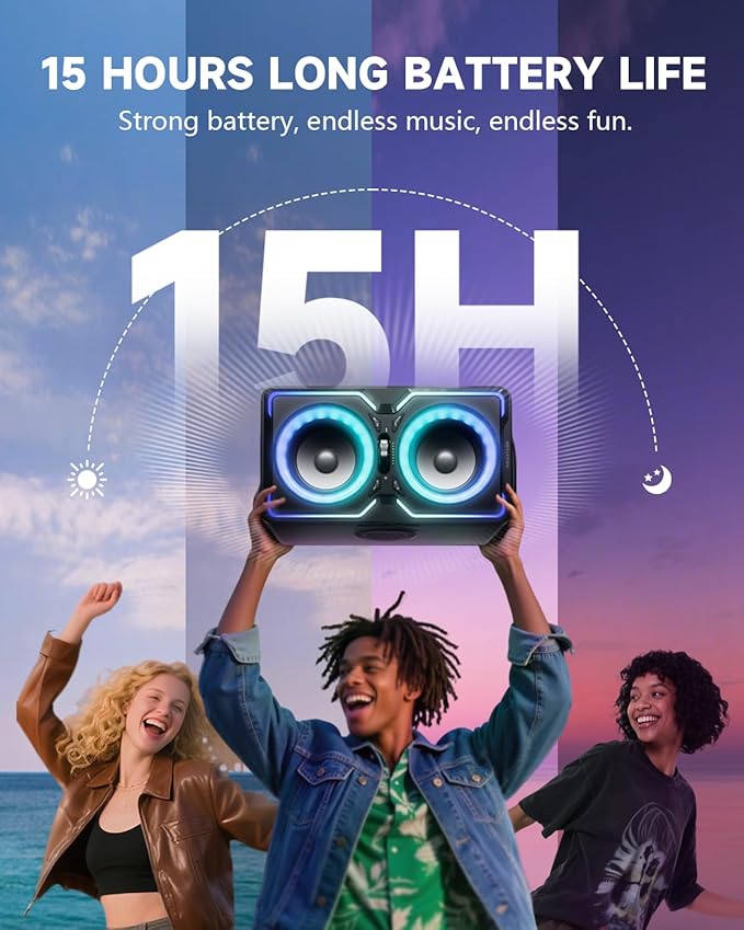 Hotlemon Large Bluetooth Speaker: 240W Peak Powerful Loud Sound - Image 4