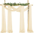 4 Panels Ivory Wedding Arch Draping Fabric Cheesecloth Fabric 35" x20FT Gauze by REWOMC