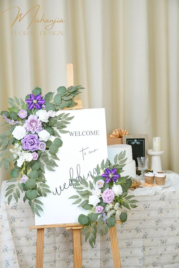 Muhanjia Wedding Sign Faux Flower Swag - Image 8