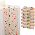 BINBE 6pcs Champagne Daisy Fall Table Runner Embroidery Gauze 10FT Florals by BINBE