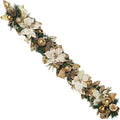 Holiday Tree White Gold Poinsettia Garland 5 Ft – Luxurious Christmas Garland by HolidayTree