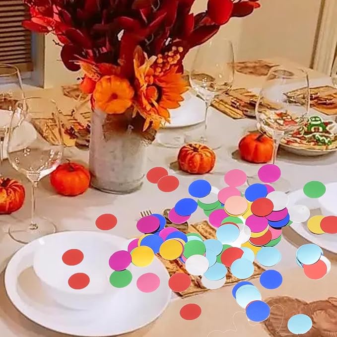 Multi Color Round Foil Confetti Beautiful Rainbow Metallic Table Confetti - Image 6