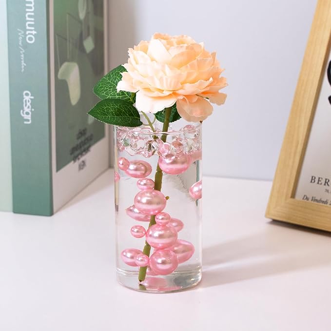 300Pcs Vase Filler Lightpink No Hole Faux Pearl Beads - Image 4