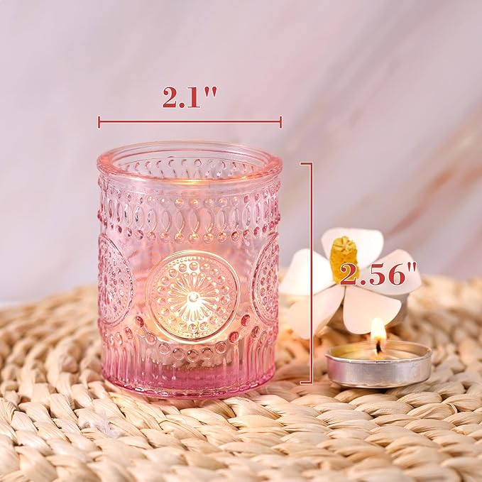 DARJEN Pink Votive Candle Holders Set of 36- Glass Candle Holders Bulk - Image 6