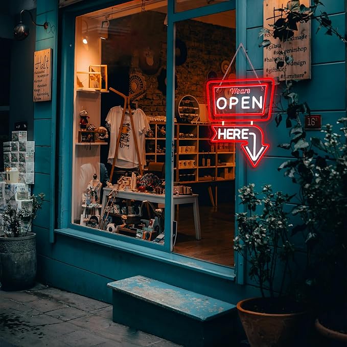 Ineonlife We Are Open Here Neon Sign Dimmable Neon Signs - Image 2