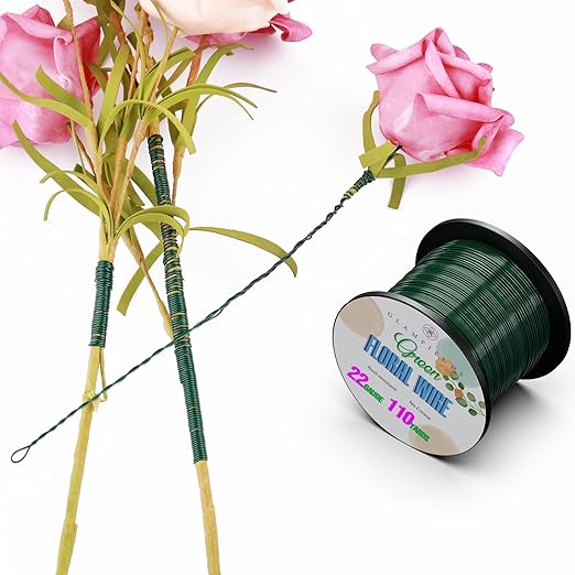 GLAMFIELDS 22 Gauge Floral Wire, 110 Yards Christmas Wire Wreath Wire Green - Image 6