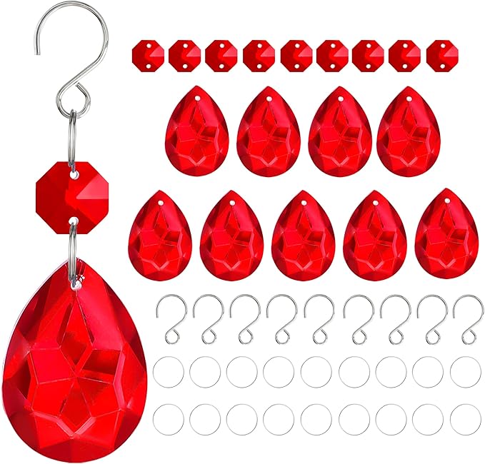 H&D HYALINE & DORA 3Inch Crystal Suncatcher Bauhinia Prisms Pendants 10Pcs by HDHYALINEDORA