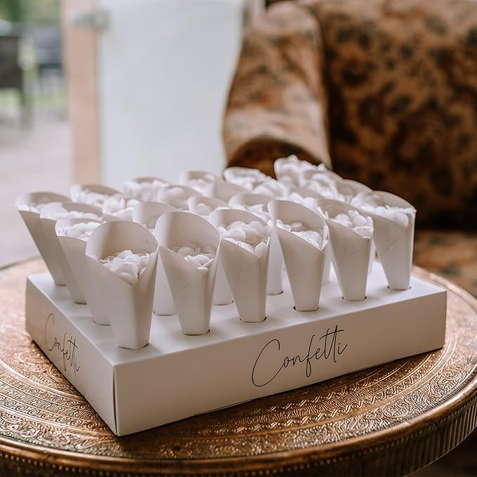 PATIKIL Wedding Confetti Cones Holder Box, 30 Holes Confetti Stand Tray Box - Image 6