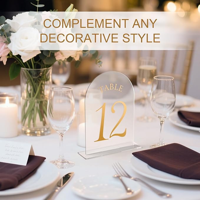 Wedding Table Numbers 1-20 Clear Acrylic Seating Number Signs - Image 4
