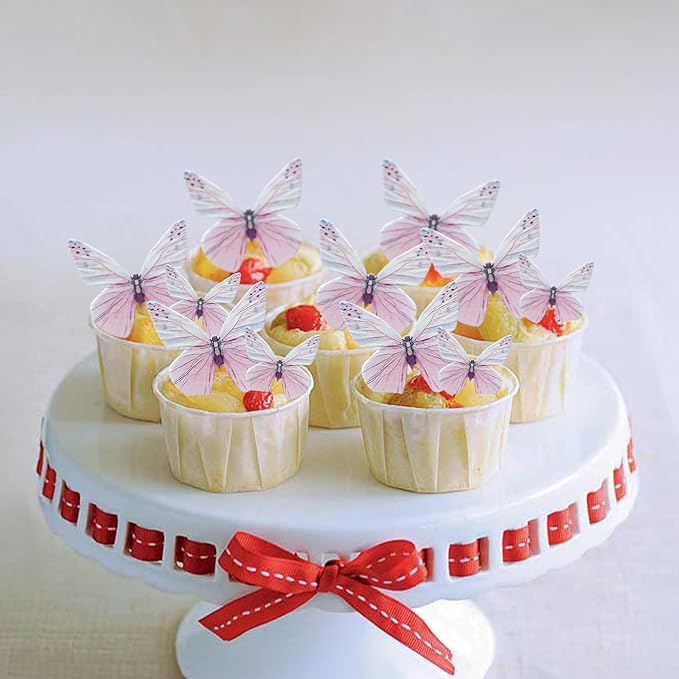 Ephlyn 72Pcs Edible 3D Butterfly Cupcake Toppers Cute Butterfly Picks Realistic - Image 6