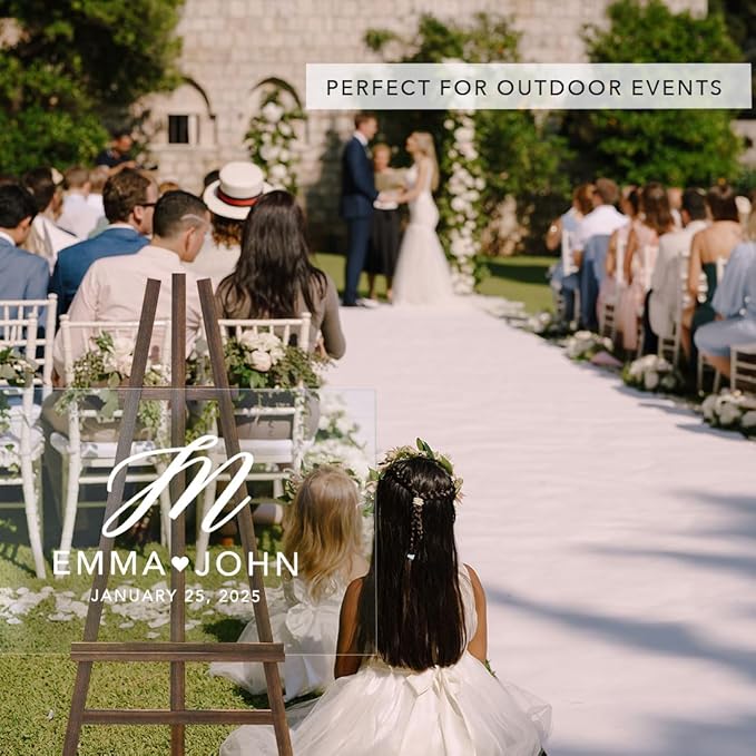 Andaz Press Custom Large Wedding Acrylic Sign, 16 x 24 Inches, Monogram Script - Image 6