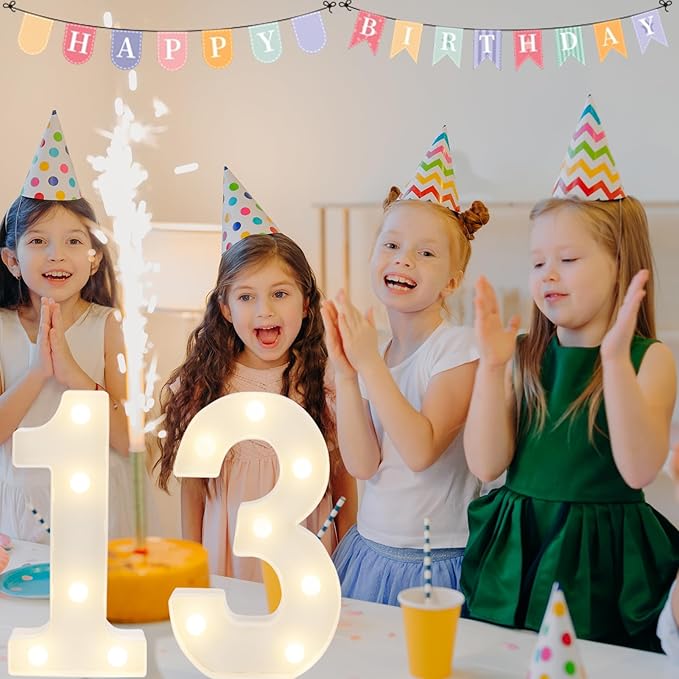 Decorative Led Light Up Numbers, 13th Birthday Decorations, Warm White Led - Image 3