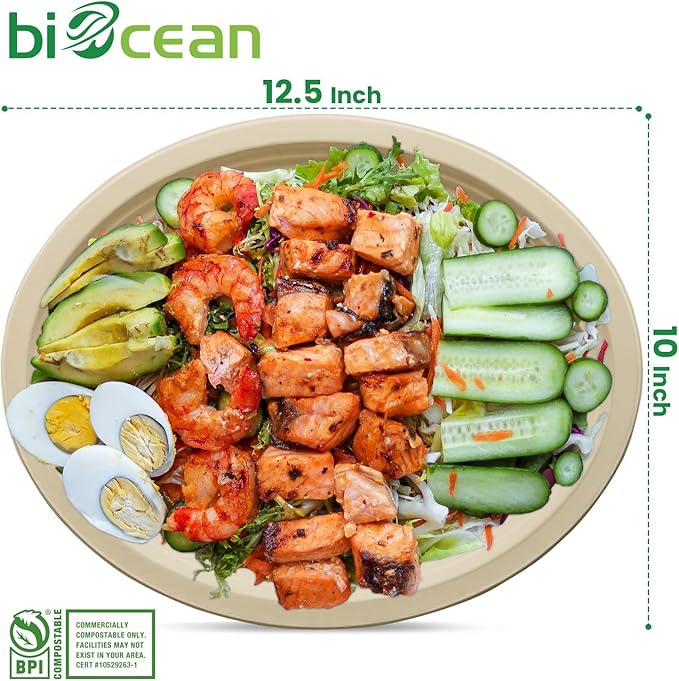 12.5 Inch Compostable Oval Plates - Image 5