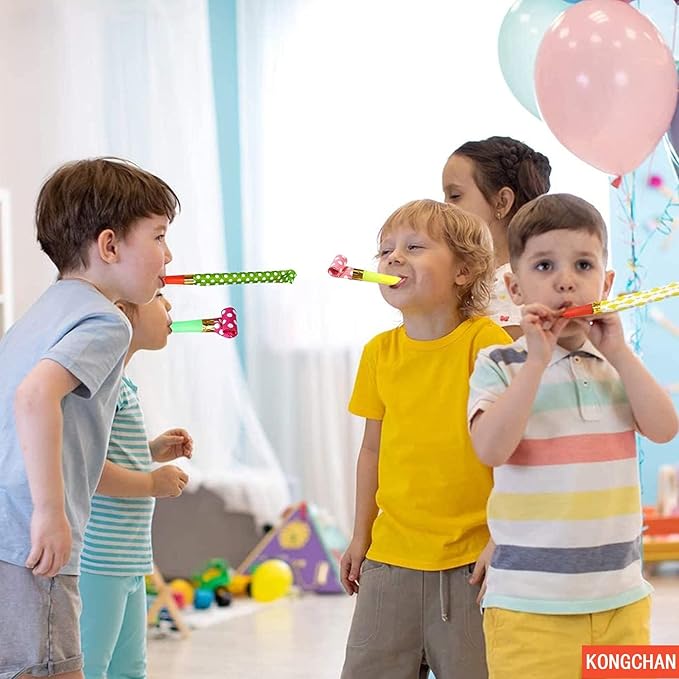 25pcs Party Blowers, Colourful Noisemakers Party Blowouts Squawkers Fringed - Image 6