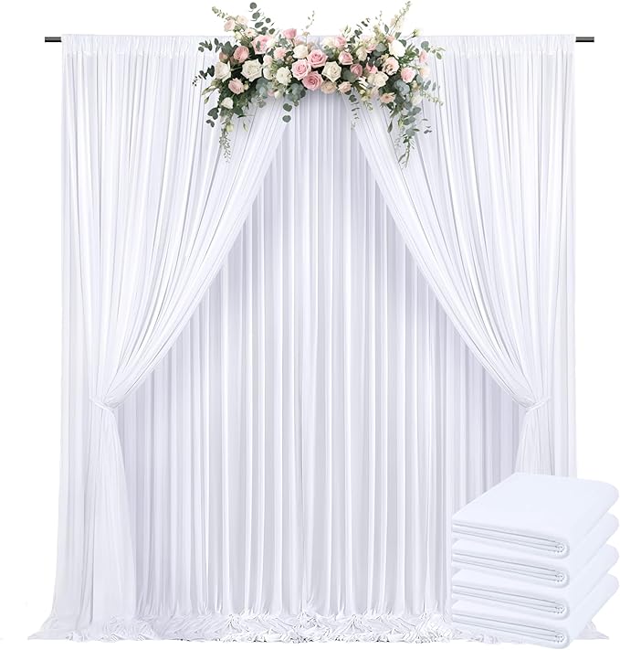 20x10ft Backdrop Curtains for Parties, 4 Panels 5x10ft Photography Backdrop by JKLUMI