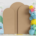 Fomcet Set of 3 Wedding Arch Covers 6FT, 7.2FT Khaki 2-Sided Round Top Spandex by Fomcet