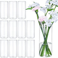 12Pcs Glass Cylinder Vases 8 Inch Tall Clear Flower Vases by TBWIND