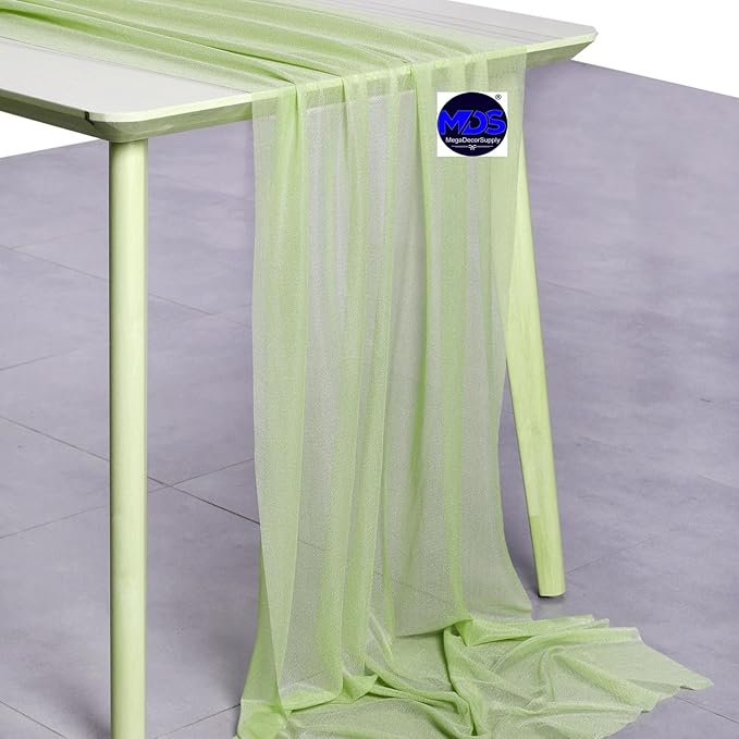 MDS 20 Pack 10ft Chiffon Table Runner 29 x 120 Inches Sheer Wedding Runner - Image 2