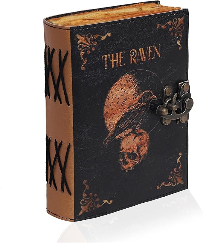 Leather Gothic Journal Magical Raven Skull Spiral Notebook Mystery Crow Journal - Image 7