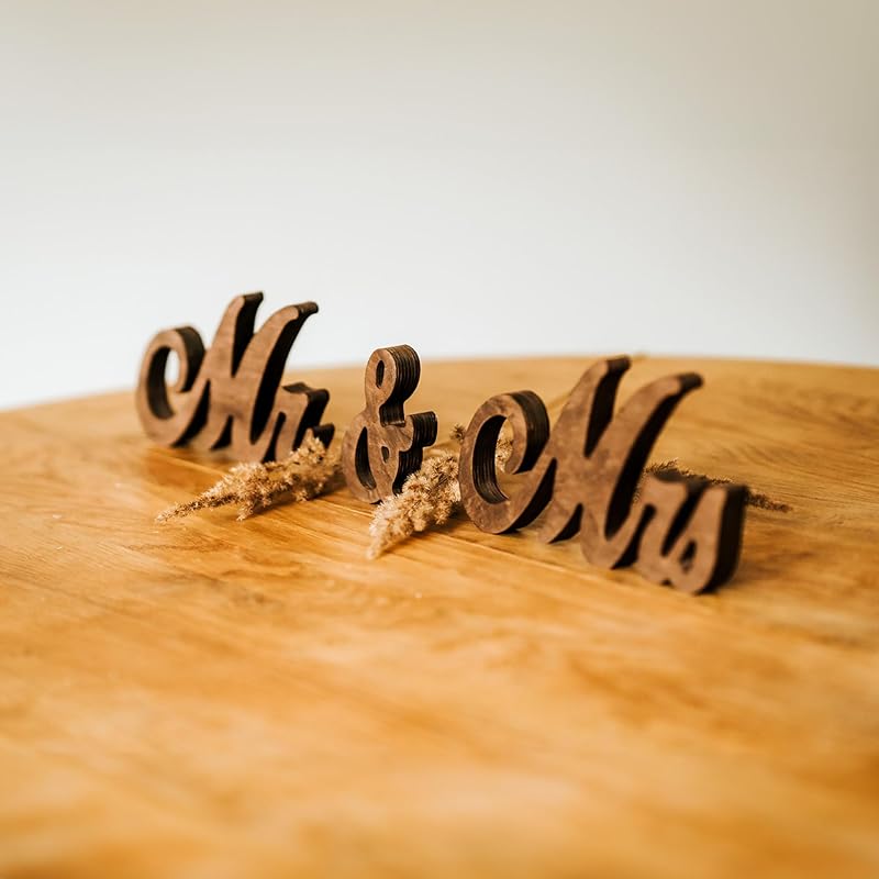Mr and Mrs Sign for Wedding Table Decor, Mr & Mrs Wooden Signs, Rustic Wedding - Image 3