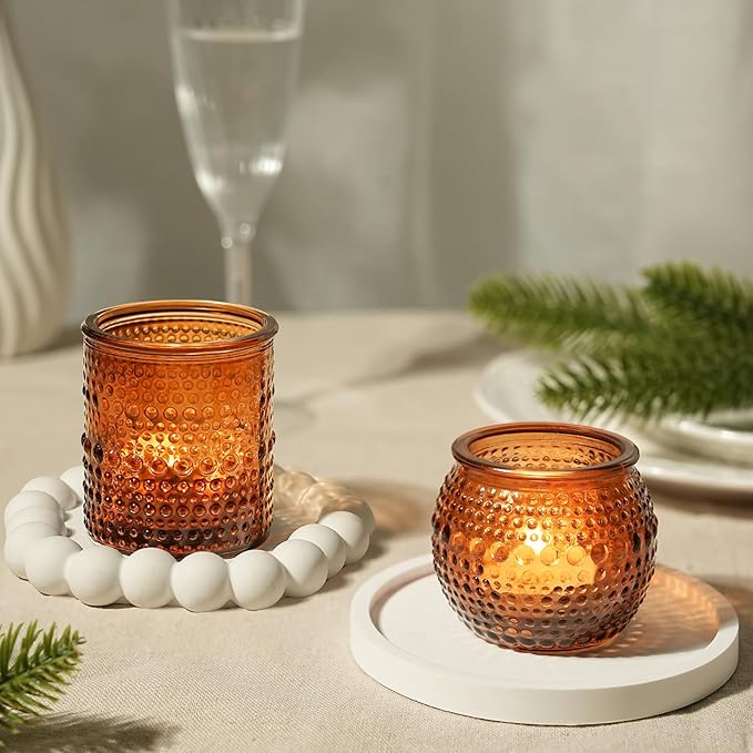 36pcs Amber Votive Candle Holders, Glass Small Tea Lights Candle Holders - Image 2