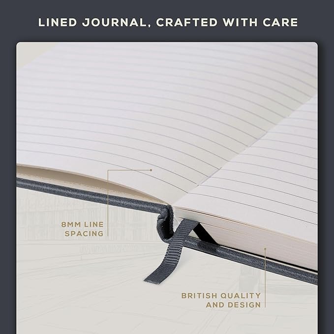 BEECHMORE BOOKS Lined Journal Notebook, 8.5 x 11.5 inch, A4 160 Lined Pages - Image 5