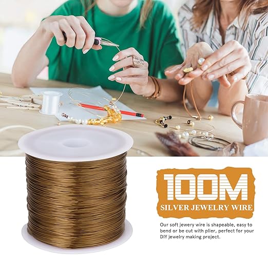 328FT Jewelry Wire 26 Gauge Tarnish-Resistant Copper Beading Wires Roll Bulk - Image 2