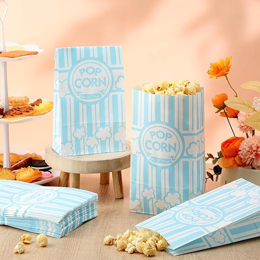 200 Pcs Paper Popcorn Bags Bulk 2 oz Large Flat Bottom Boxes Red and White - Image 7