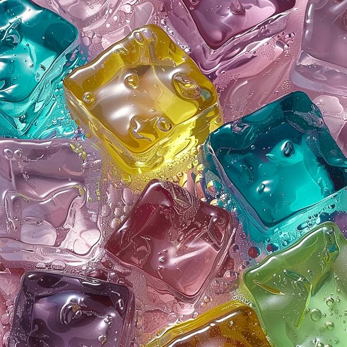 HappyFiller 76 PCS Crystal Square Small Acrylic Ice Cubes Clear Artificial Ice - Image 5