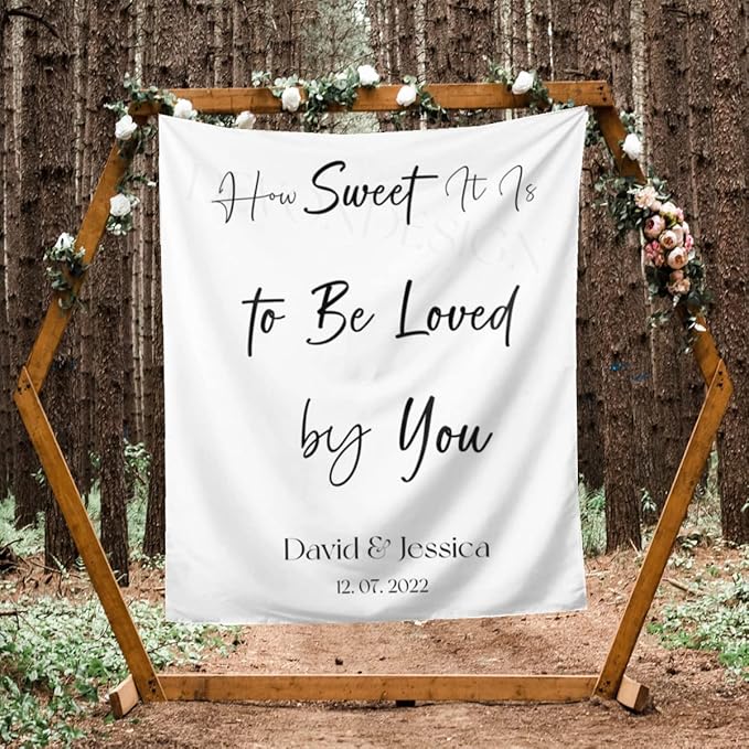 How Sweet It is to Be Loved by You Backdrop, Custom Tapestry by DEVONDESIGN