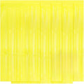 5 Pack Yellow Foil Curtain Backdrop 3.2ft x 8.2ft Tinsel Foil Fringe Curtains by Ohiyoo