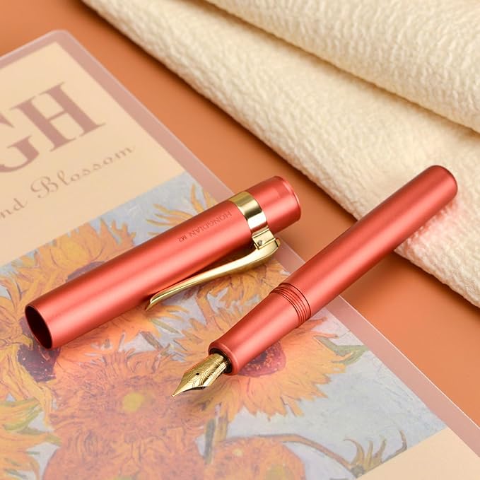 Hongdian M2 Black Forest Mini Fountain Pen, Medium Soft Golden Nib & Sleek - Image 4