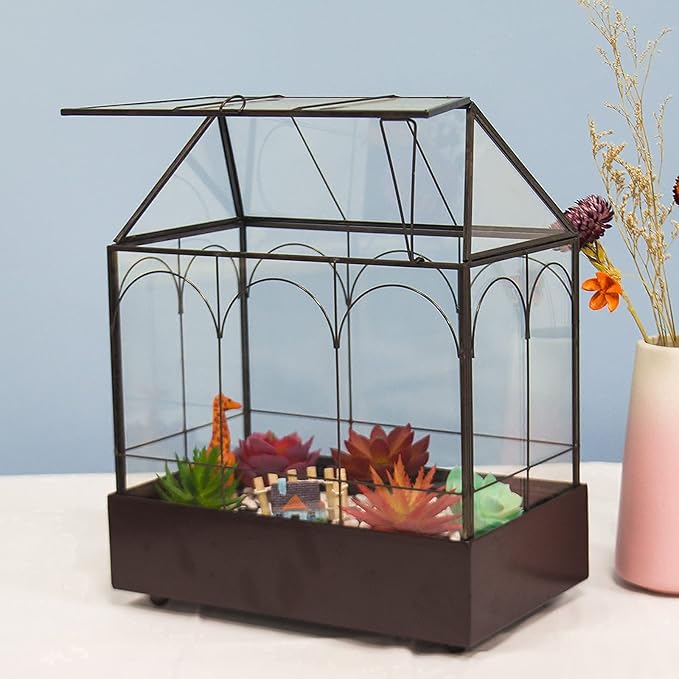 Large Tall Glass Plant Terrarium – House Succulent Terrarium Kit - Image 5