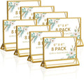 Smarpau 6x4 Gold Acrylic Sign Holder, 8 Pack Wedding Table Number Holders by Smarpau