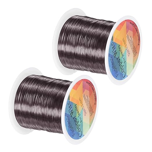 2-Rolls 0.3mm Jewelry Wire, 28 Gauge 328FT Craft Wire Copper Beading Wire by MMETERXITY