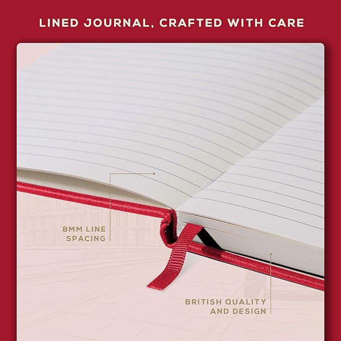 BEECHMORE BOOKS Ruled Journal Notebook, A4 8.5 x 11.5 inch 160 Lined Pages - Image 5