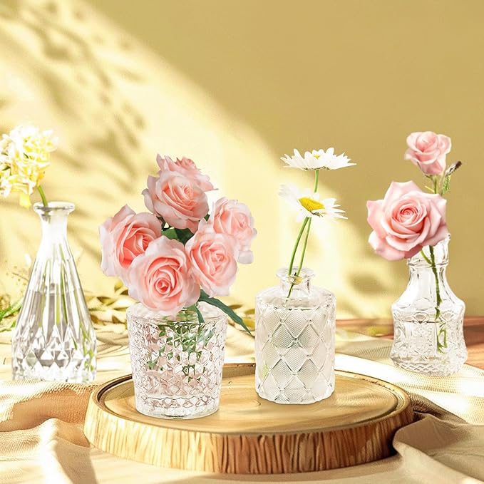Glass Bud Vases Set of 12, Vintage Small Vases - Image 3