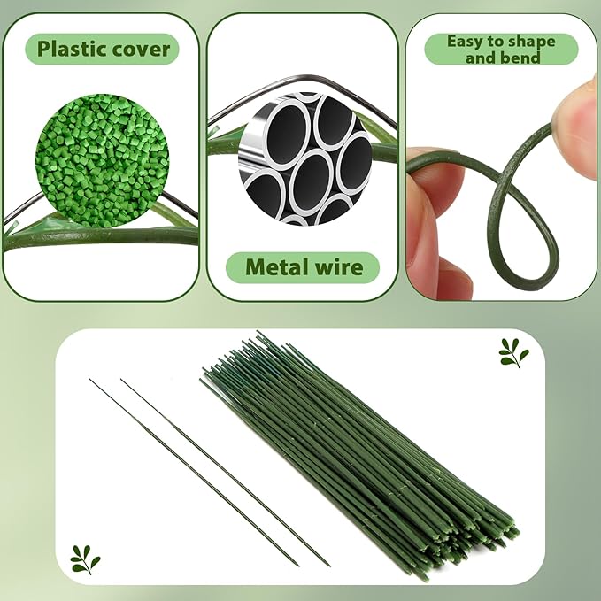 Anjmd 200 Pieces Floral Stem Wire, Artificial Flower Rod - Image 3
