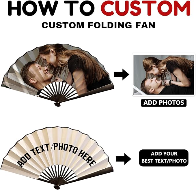 Decorative Folding Fans Personalized Fans Custom Fans Handheld Clack Fans - Image 2