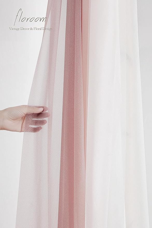 Floroom Wedding Arch Draping Fabric 3 Panels 20Ft Chiffon Fabric Drapes Arbor - Image 7