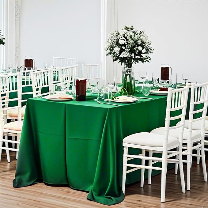 8 Pack Green Table Cloth 60 x 102 Inch Rectangular Tablecloths - Image 3