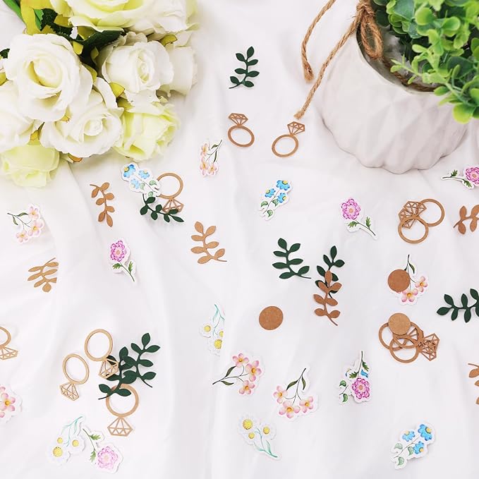 200pcs Flower and Greenery Wedding Confetti - Image 2