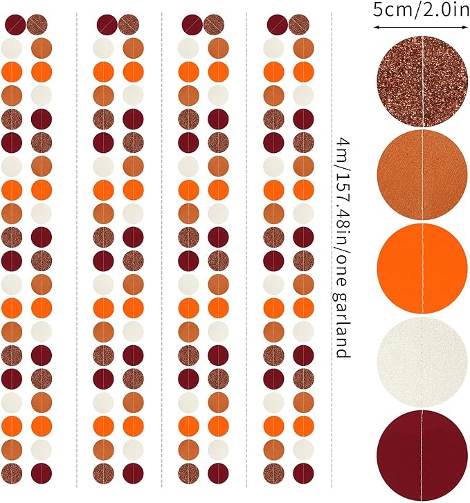 Boho Burgundy Brown-Orange Party-Decorations Streamers - 52Ft Birthday Baby - Image 2