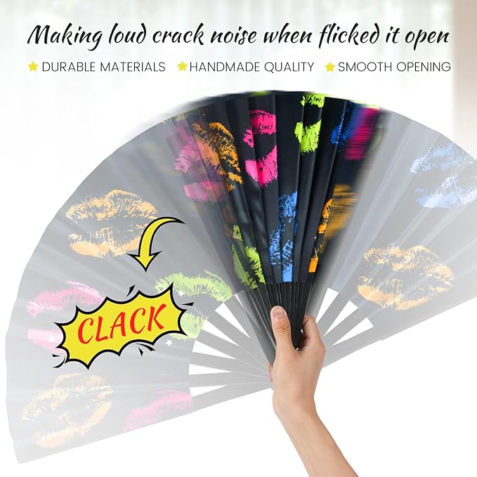 SYNTECSO Hand Fans for Women Foldable, Boots on The Ground Fan, Rave Fan for - Image 4