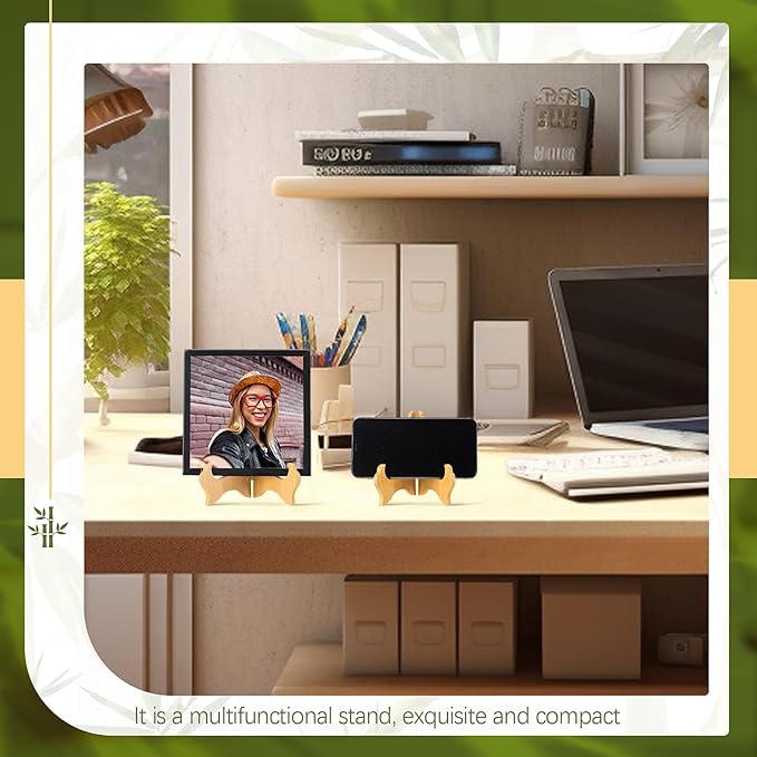 Tatuo 4 Packs Wooden Display Stand Decorative Plate Stands - Image 7