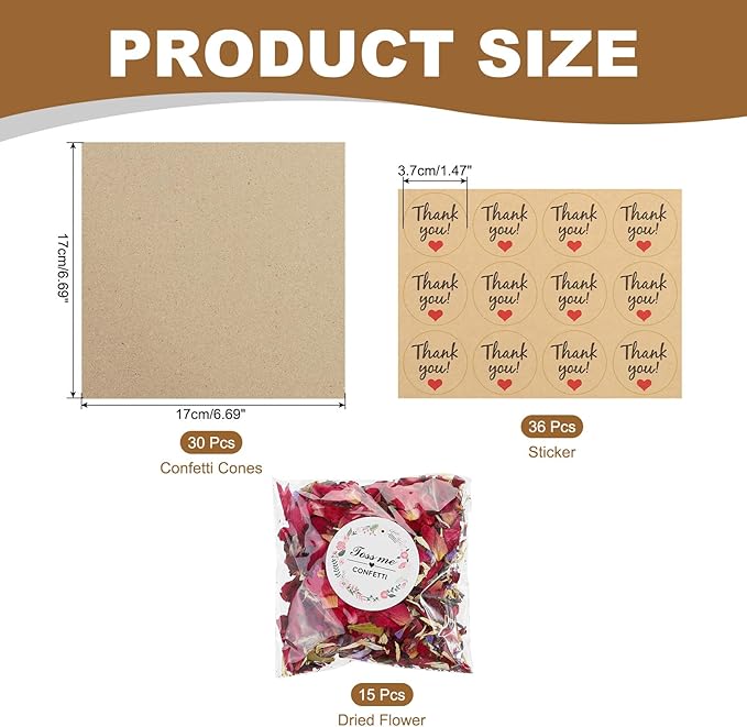 PATIKIL Dried Flower Confetti Cones - Image 2