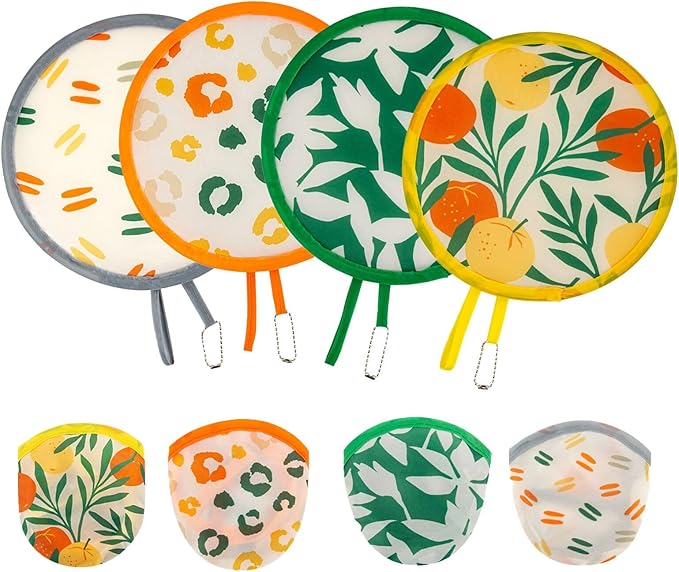 4 Styles Summer Round Foldable Hand Fan Japanese Foldable Fan Style Handheld by JYSILIYH