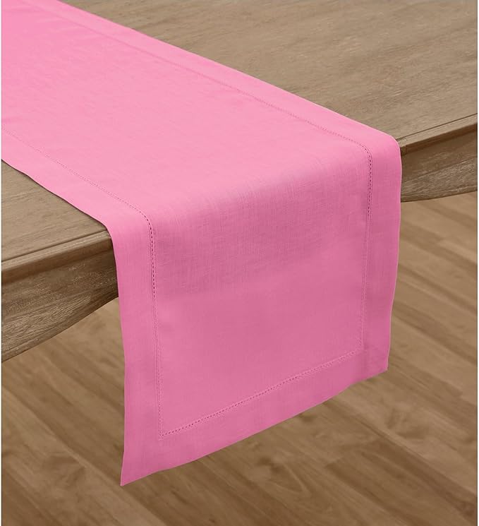 Solino Home Linen Flamingo Pink Table Runner 132 Inches Long - Image 2