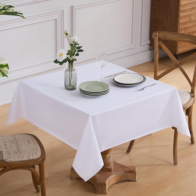VidaFete Square Tablecloth 2 Pack 52 x 52 Inch Tablecloths Stain Wrinkle - Image 5