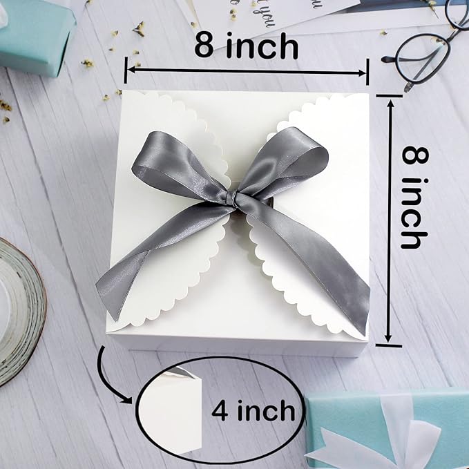 8"x 8"x 4" White Gift Boxes - Image 4